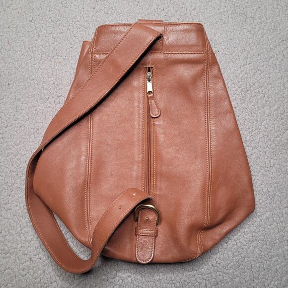 VTG Coach Bag Large Soho Sling Brown Leather Backpack USA Boho 90s Classic 4160 - Picture 5 of 16